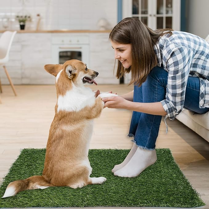 Artificial Grass Pad 59"x 39.4" 1 Pack, Fake Grass Mat Potty Training | Easy to Clean, with Drainage, Reusable, Realistic, Pet Friendly, Turf Grass Mat, for Apartment, Balcony, Indoor Outddor Use