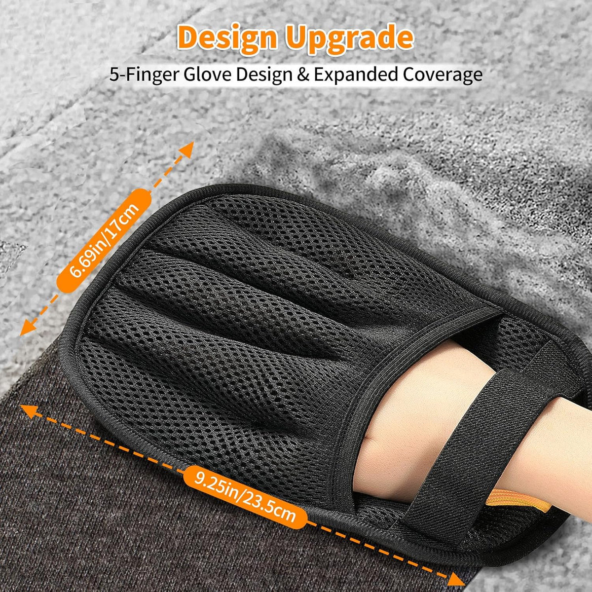 Pet Hair Removal Glove for Cats & Dogs, Upgraded Five-Finger Electrostatic Pet Hair Gloves, Reusable Magic Brush Pet Hair Remover Tool for Laundry, Couch, Carpet, Car Seat