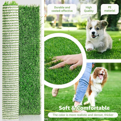 Artificial Grass Pad 59"x 39.4" 1 Pack, Fake Grass Mat Potty Training | Easy to Clean, with Drainage, Reusable, Realistic, Pet Friendly, Turf Grass Mat, for Apartment, Balcony, Indoor Outddor Use