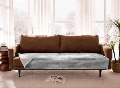 Dual Non-Slip Couch Cover for Dogs Waterproof, Fuzzy Soft Pet Couch Covers for Sofa 3 Cushion, Pet Friendly Soft Dog Bed Covers Sofa Cover Washable (Seagull Gray, 33" x 75" 1 Pack)
