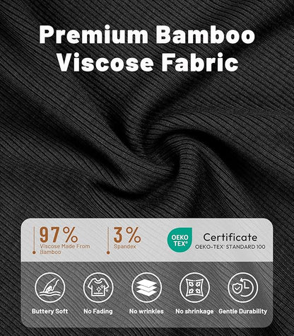 NACHILA Pajamas for Women-Viscose from Bamboo, Ribbed Racerback Tank Top Sexy Split Shorts Pajama Sets Cooling Sleep Cami Pjs