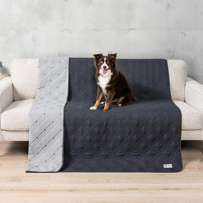 PetAmi Reversible Furniture Cover, Sofa Protector for Pet, Cat Bed, Washable Waterproof Blanket, Dog Cover for Couch Seat, 68x82 Gray