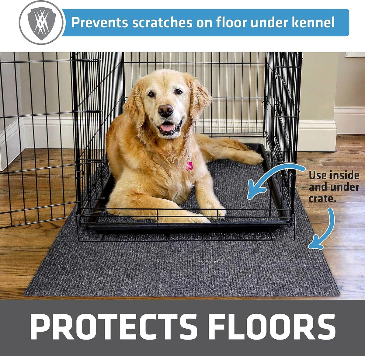 Drymate Premium Dog Crate Mat Liner, Absorbent, Waterproof, Non-Slip, Washable Puppy Pee Pad for Kennel Training - Use Under Pet Cage to Protect Floors, Cut to Fit Design (USA Made) (Dgrey)(30”x45”)