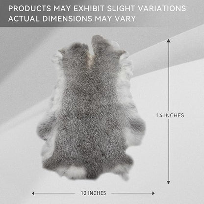 Craft Rabbit Fur Pelt Skin Genuine Tanned Animal Hide with Sewing Quality Leather 12" by 14" for Decoration DIY Crafts Cat Dog Toys Fur Fabric（5Pcs, Grey）
