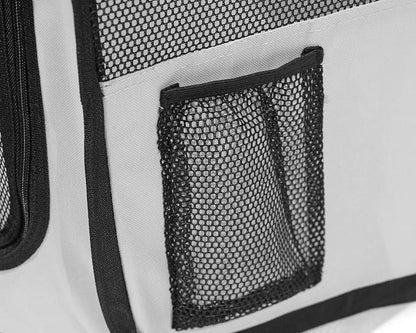 Pawer 45”×24” 8-Panel Foldable Pet Playpen, Violet+Grey, Personalize Embroidery Extra Fabric Piece Available, for Cat/Dog/Puppy, 600D Oxford Cloth Portable Indoor & Outdoor Kennel with Carry Bag