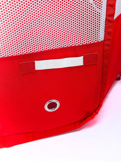 Pawer 36”×18.5” 8-Panel Foldable Pet Playpen, Red with Christmas Printing, Personalize Fabric Piece Available, for Cat/Dog/Puppy,600D Oxford Cloth Portable Indoor & Outdoor Kennel with Carry Bag