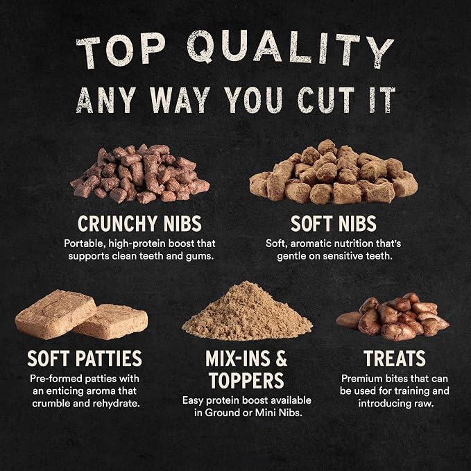 Vital Essentials Freeze Dried Dog Food, Raw Beef Crunchy Mini Nibs | Complete Meal or Topper | 96% Beef, Organs & Bone | Limited Ingredient, High Protein, Grain Free Dry Dog Food | 3 lb Bag