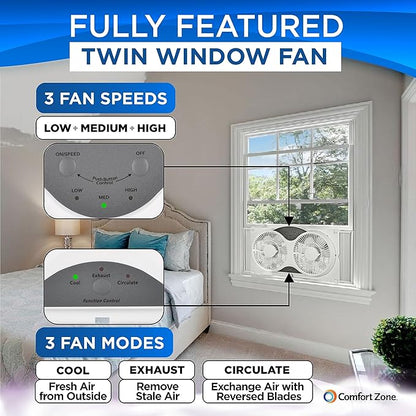 Comfort Zone 9-Inch Window Fan