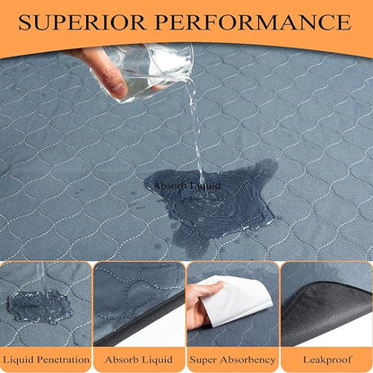 Bunlitent Washable Pee Pads for Dogs, 48x48, 2 Pack, Reusable Puppy Pads | Reusable, Quick Dry, Anti-Slip, Large, Waterproof, Whelping Pad for Pet, Playpen, Incontinence, Housebreaking, Training, Grey