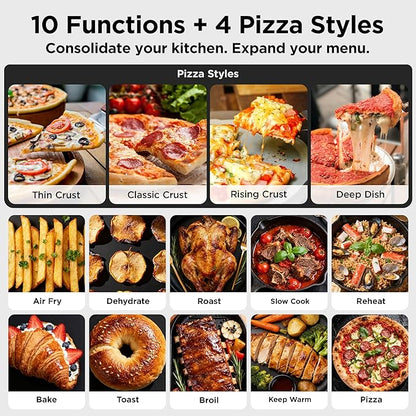 Midea Flexify Pro 10+4 Toaster Oven Air Fryer Combo, Graphene Juicy-Lock Cooking