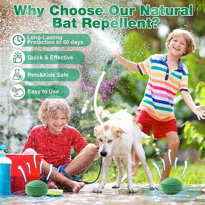 24 Pack Bat and Bird Repellent - Natural Peppermint Oil Eagle Repellent for Attic Indoor Outdoor Patio Garden Porch, Pet and Family Safe, Ready to Use, Dark Green