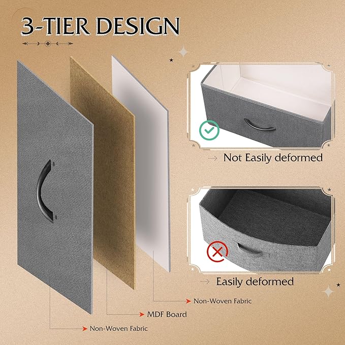 WLIVE Tall Dresser for Bedroom, Fabric Dressers Storage Tower, Dresser & Chest