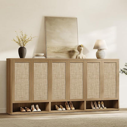 SICOTAS Rattan Shoe Storage Cabinet