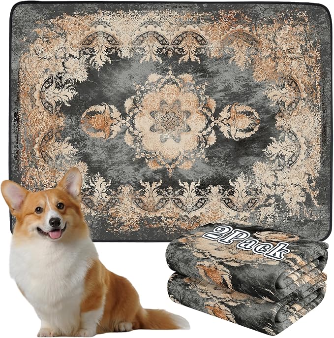 Washable Pee Pads for Dogs, Reusable Puppy Training Pads 2 Pack. 36''x48'' Non-Slip and Leakproof Washable Pee Mat, Super Absorbent Dog Rugs, Whelping Pads for Crates and Floors