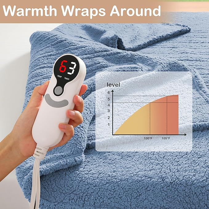 Electric Heated Blanket Full Size 72"×84"