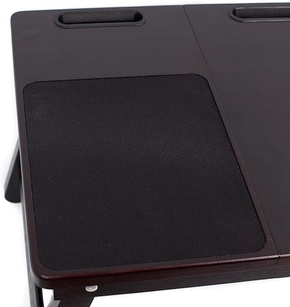 Sofia + Sam Multi Tasking Laptop Bed Tray | Supports Laptops Up to 18 Inches | Walnut (Left Handed Tray)