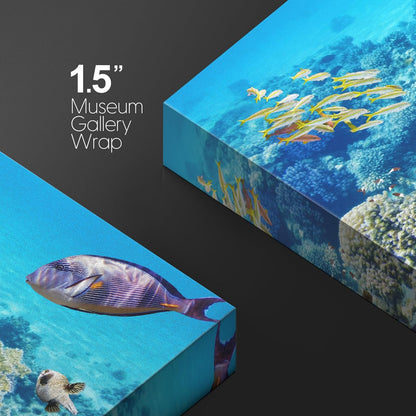 wall26 Canvas Print Wall Art Tropical Underwater Ocean Sea Fish Reef Nature Animals Photography Realism Rustic Scenic Landscape Wilderness Earth Colorful for Living Room, Bedroom, Office - 24"x36"