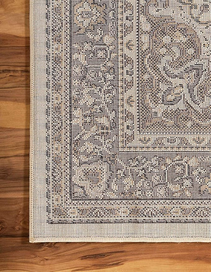 Unique Loom Reza Collection Traditional Persian Style Area Rug, 9 x 12 ft, Ivory/Brown