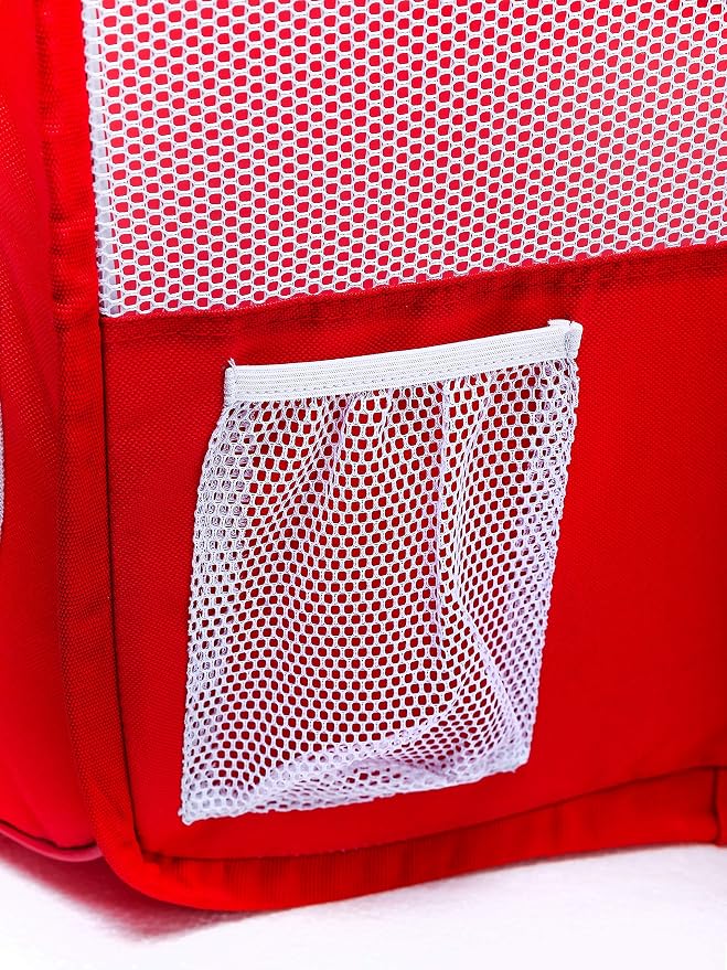 Pawer 36”×18.5” 8-Panel Foldable Pet Playpen, Red with Christmas Printing, Personalize Fabric Piece Available, for Cat/Dog/Puppy,600D Oxford Cloth Portable Indoor & Outdoor Kennel with Carry Bag