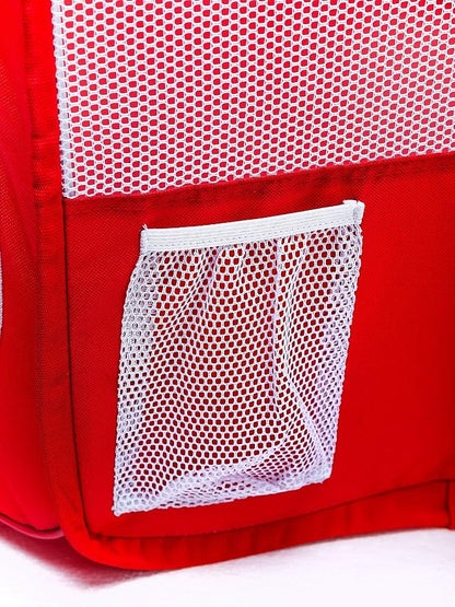 Pawer 36”×18.5” 8-Panel Foldable Pet Playpen, Red with Christmas Printing, Personalize Fabric Piece Available, for Cat/Dog/Puppy,600D Oxford Cloth Portable Indoor & Outdoor Kennel with Carry Bag