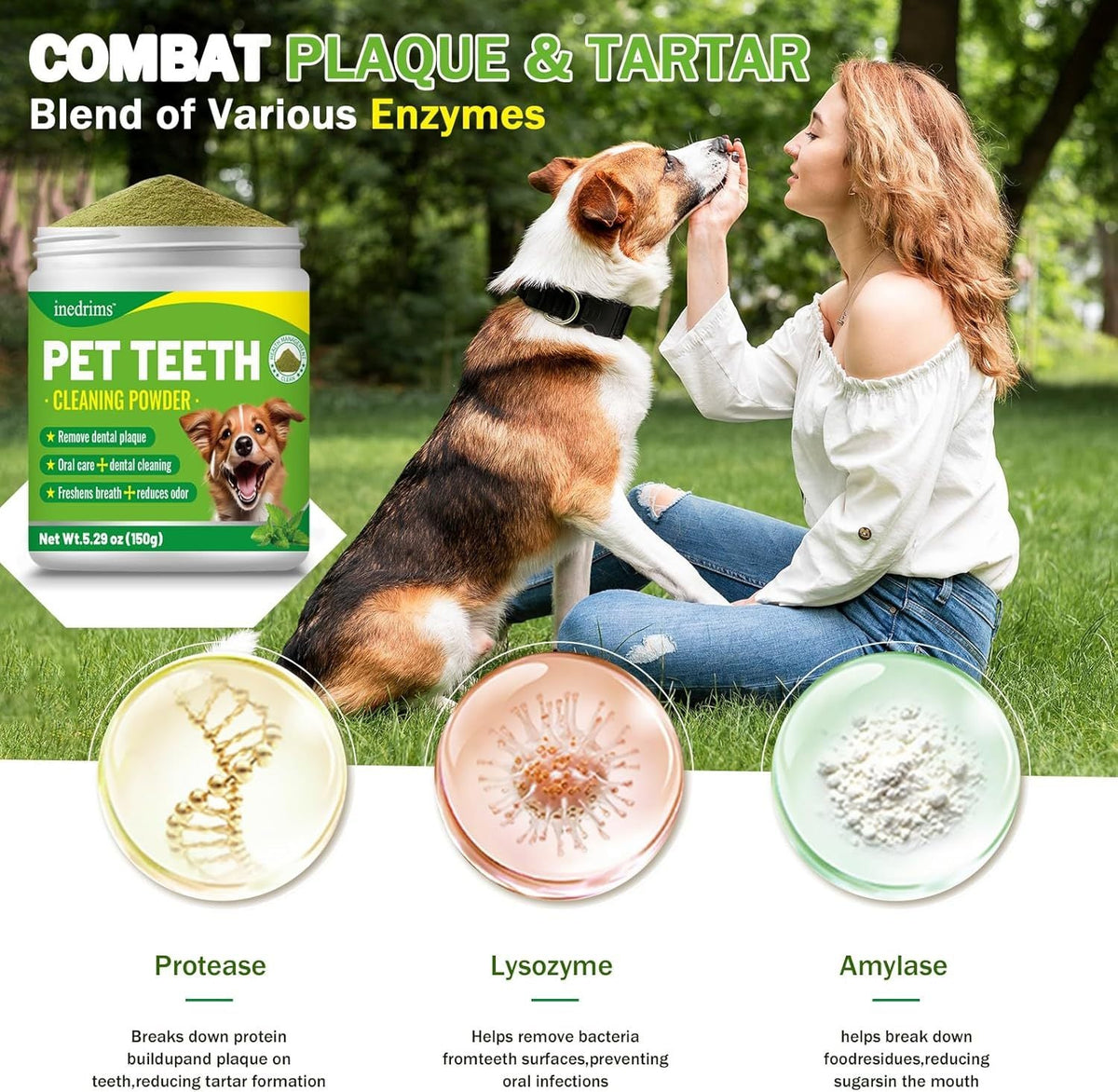 Pet Dental Powder - Freshens Breath, Protects Gums And Strengthens Teeth. An Essential For Daily Oral Care And General Dental Care.