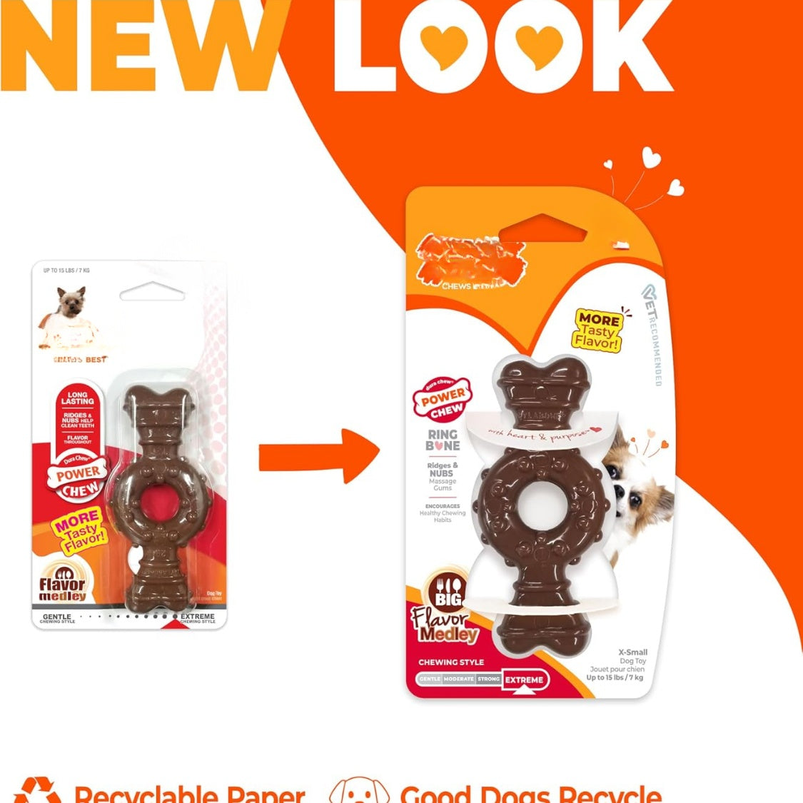 Power Chew Ring Bone Dog Toy Flavor Medley, XSmall  Durable Chew Toy For Aggressive Chewers