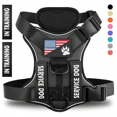 Reflective Breathable Solid Color Polyester Dog Strap