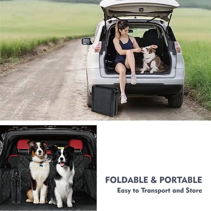 Dog Ramp For Car 65x17 Large Folding Pet Stair Ramps For Truck, SUV, With Non-Slip Surface, Up To 250LBS, Outdoor Dog Car Ramp For Medium  Large Dogs, Portable Pet Steps