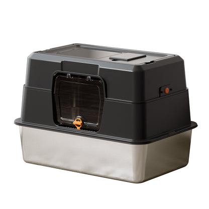 Only Self Pickup---Fully Enclosed Stainless Steel Cat Litter Box