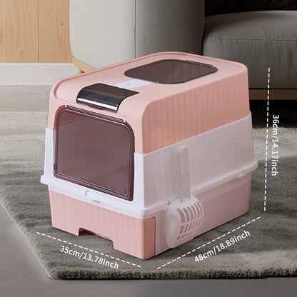 PinkMagic Cube Intelligent Cat Litter Box - Free Hands, Enjoy Pure Life & Automatic Cleaning, Silent Design, Preferred For Multi Cat Families