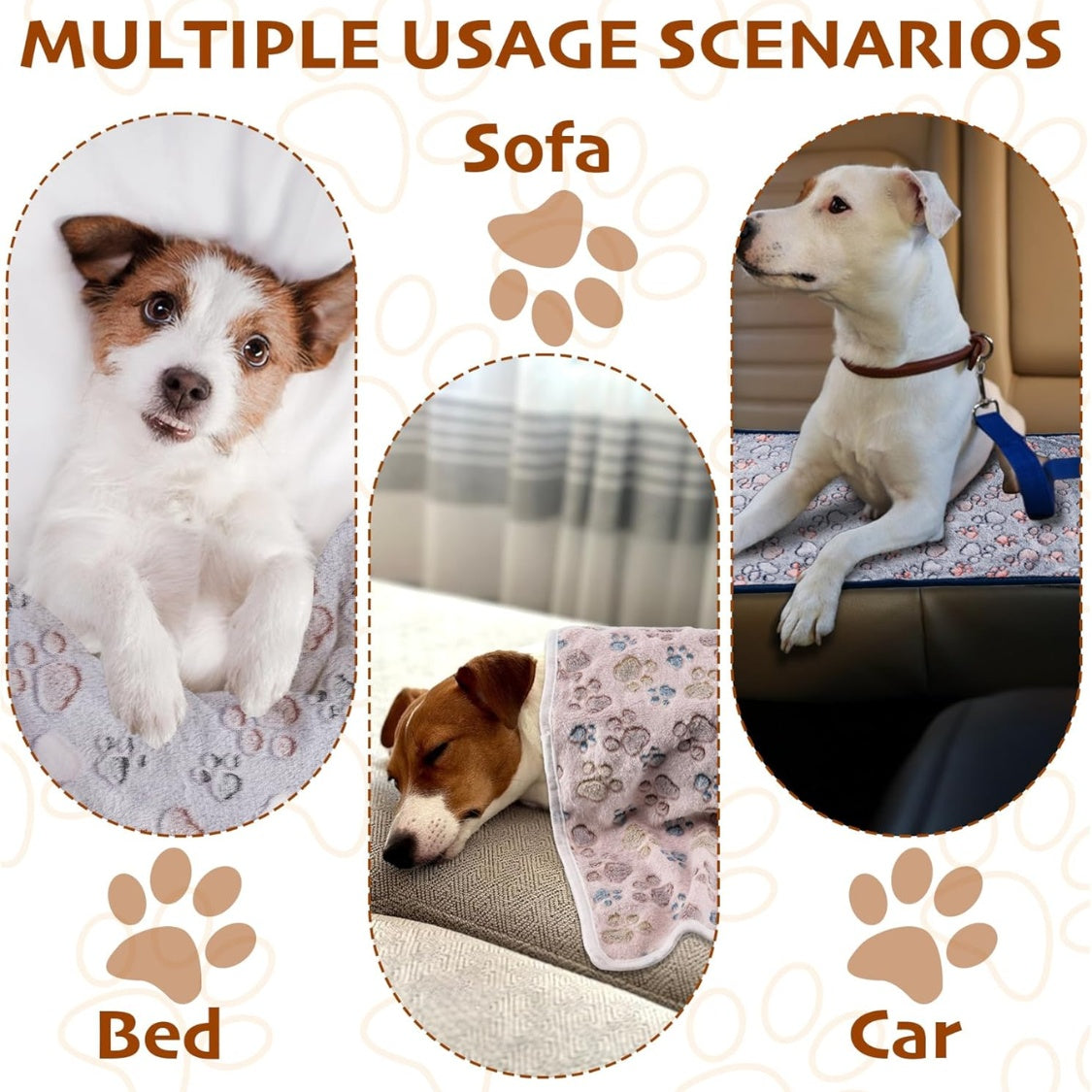 1 Pack 3 Blankets Fluffy Premium Fleece Soft Pet Blanket Flannel Throw For Cat Dog Puppy